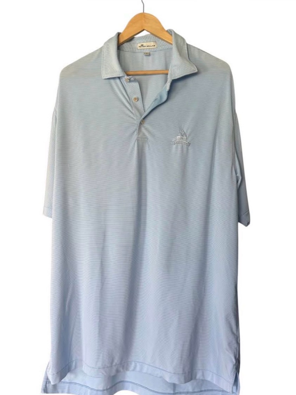 Peter Millar Pale Blue Short Sleeve Golf Polo Congressional Golf Club